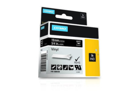 DYMO RHINO Etiquette industriel en vinyle blanc/noir