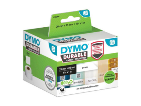 DYMO Etiquette pré-dimensionnée résistante, 25 x 25 mm