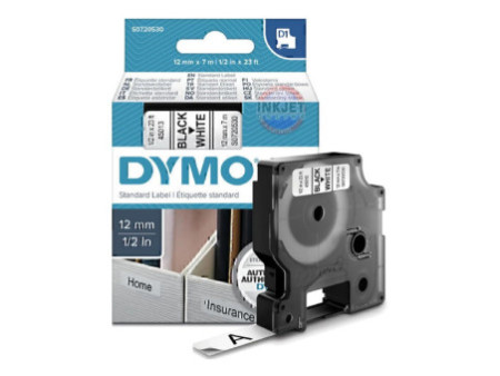 DYMO Ruban d'étiquette D1 noir/blanc, 12 mm x 7 m