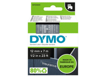 DYMO Ruban d'étiquette D1 blanc/transparent,