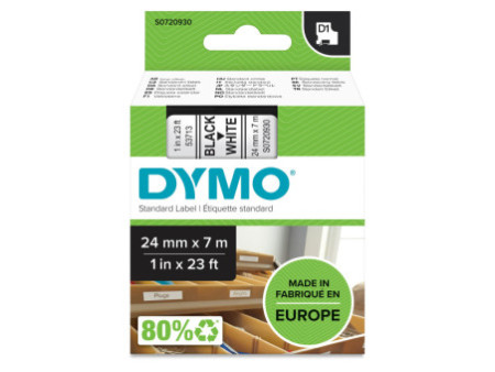 DYMO Ruban d'étiquette D1 noir/blanc,24 mm x 7 m