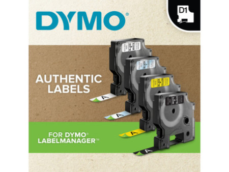 DYMO Ruban d'étiquette D1 noir/blanc, 12 mm x 5,5 m