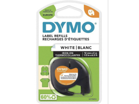 DYMO Ruban d'étiquette LetraTag, plastique, 12 mm x 4 m