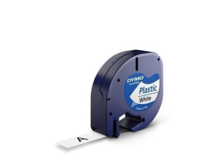 DYMO Ruban d'étiquette LetraTag, plastique, 12 mm x 4 m