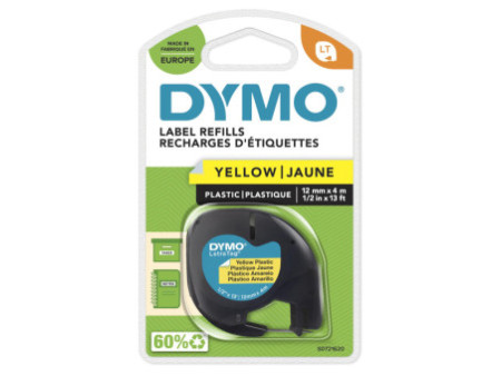 DYMO Ruban d'étiquette LetraTag, plastique, 12 mm x 4 m