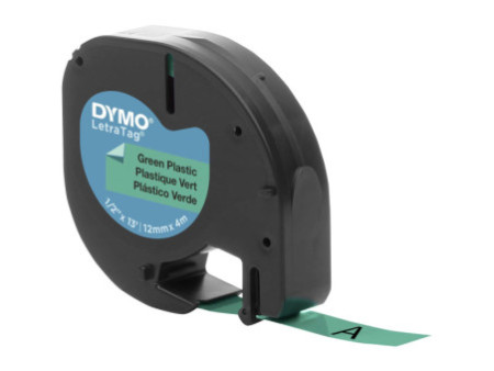 DYMO Ruban d'étiquette LetraTag, plastique, 12 mm x 4 m