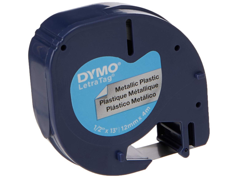 DYMO Ruban d'étiquette LetraTag, métallique, 12 mm x 4 m
