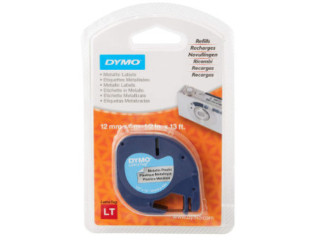 DYMO Ruban d'étiquette LetraTag, métallique, 12 mm x 4 m