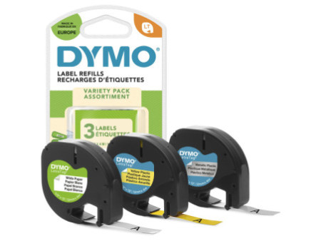 DYMO Ruban d'étiquette LetraTag, Starter Pack