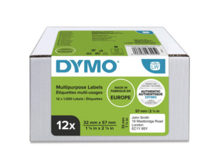 DYMO Etiquette polyvalente autocollante, 57 x 32 mm, blanc