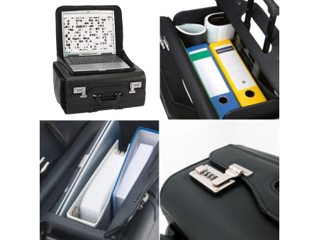 Alassio Valise pour pilotes 'SAN REMO', en similicuir, noir