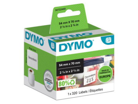 DYMO Etiquette polyvalente LabelWriter, 54 x 70 mm, blanc