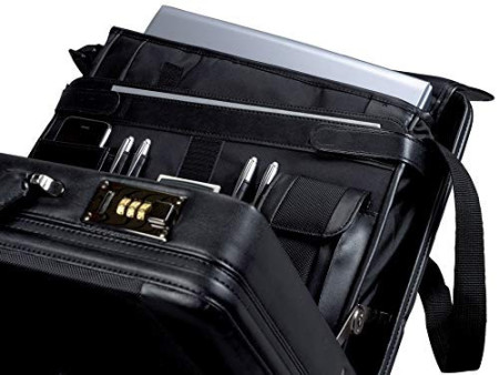 Alassio Attaché-case 'MODICA', similicuir / nylon, noir