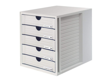 HAN Module de classement SYSTEMBOX, 5 tiroirs, gris clair