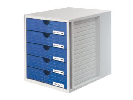 HAN Module de classement SYSTEMBOX, 5 tiroirs, gris/bleu