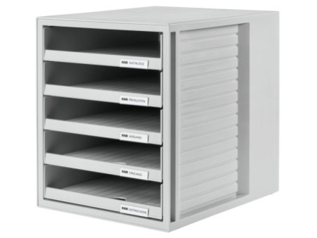 HAN Module de classement, 5 tiroirs ouverts, gris clair