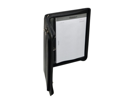 Alassio Serviette classeur 'CARPO', A4, cuir nappa, noir
