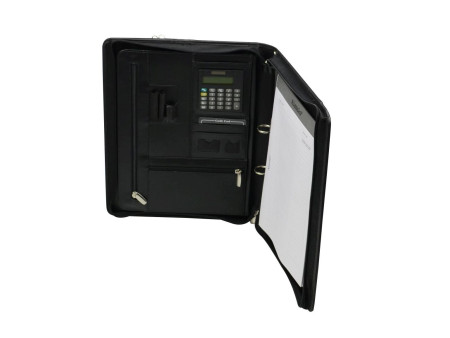 Alassio Serviette classeur 'CARPO', A4, cuir nappa, noir