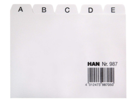HAN Index alphabétique A-Z, PP, A7 paysage, 25 onglets, gris