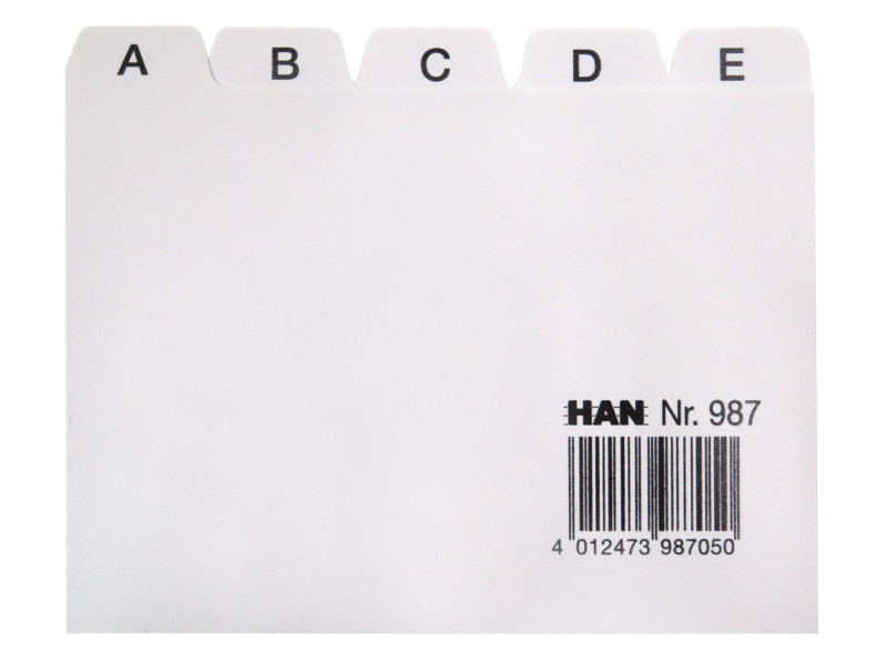 HAN Index alphabétique A-Z, PP, A7 paysage, 25 onglets, gris