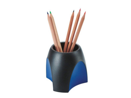 HAN Pot à crayons DELTA, polystyrène, noir/bleu