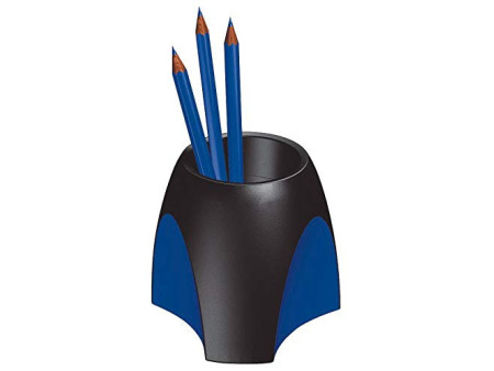 HAN Pot à crayons DELTA, polystyrène, noir/bleu