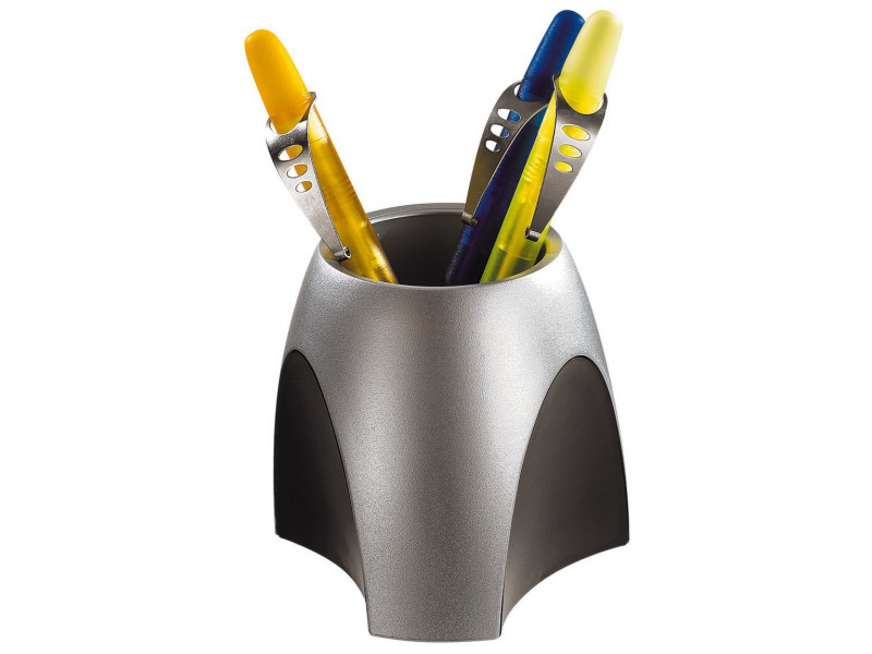 HAN Pot à crayons DELTA Silber Edition, argent/noir