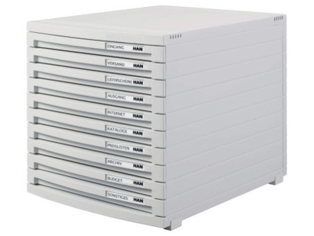 HAN Module de classement CONTUR, 10 tiroirs, gris clair