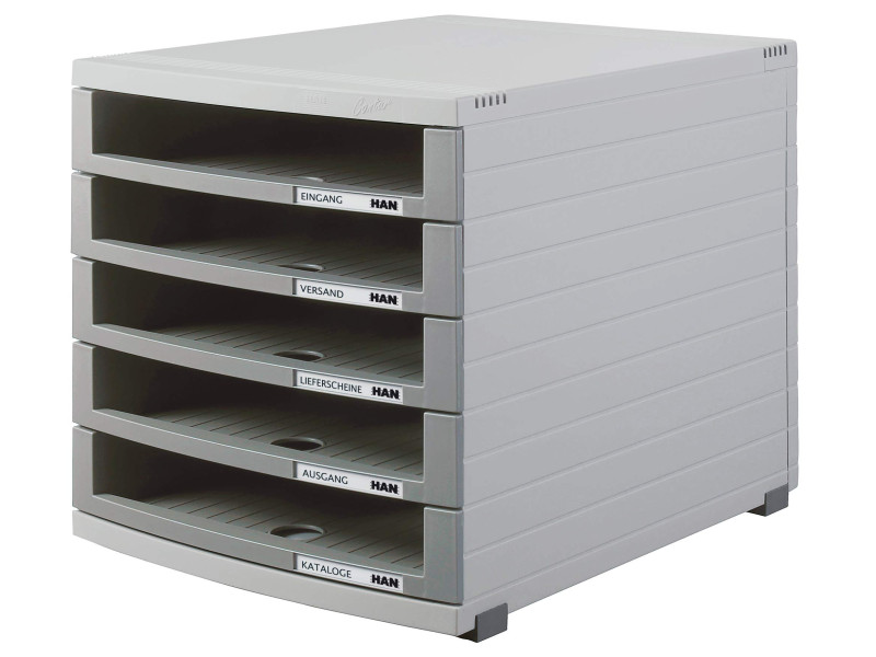 HAN Module de classement CONTUR, 5 tiroirs ouverts, gris