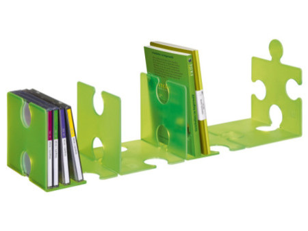 HAN Serre-livres PUZZLE, set de 2, vert translucide