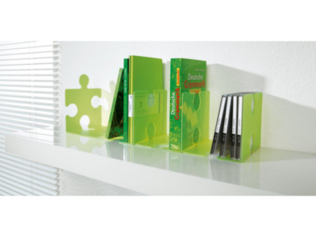 HAN Serre-livres PUZZLE, set de 2, vert translucide