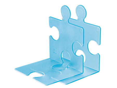 HAN Serre-livres PUZZLE, set de 2, bleu translucide