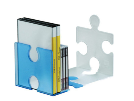 HAN Serre-livres PUZZLE, set de 2, bleu translucide
