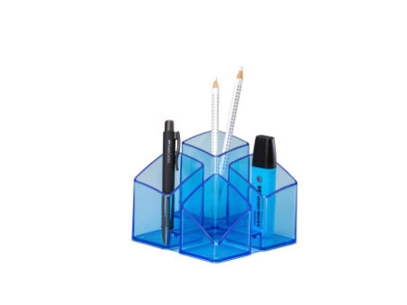 HAN Multipot à crayons SCALA, polystyrène, bleu transparent