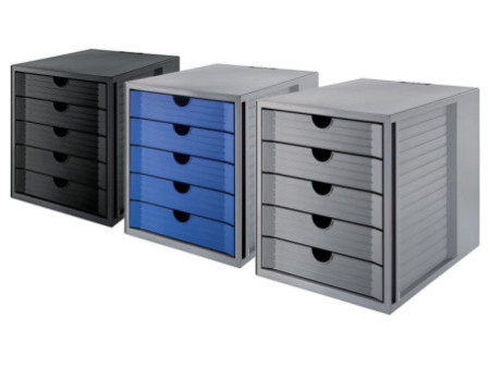 HAN Module de classement SYSTEM BOX KARMA, 5 tiroirs, gris