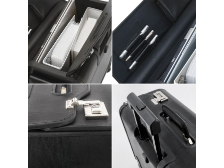 Alassio Valise pour pilotes SILVANA, simili cuir, noir