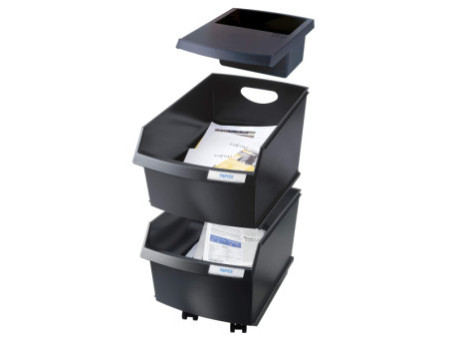 HAN Bac à papier LOGO-DRIVE, polystyrène, 25 litres, noir