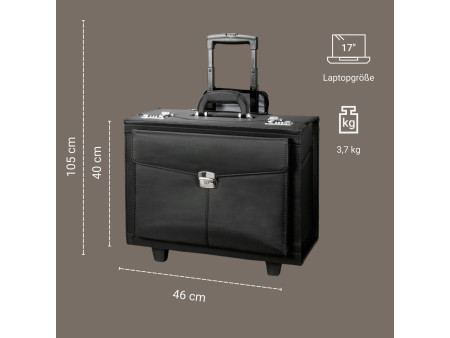 Alassio Valise pour pilote 'ROCCA II', microfibre, noir