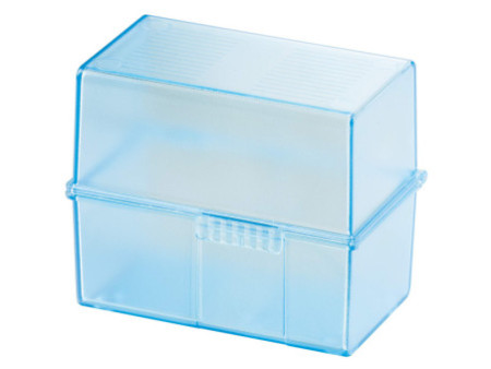 HAN Boîte à fiches, A7 paysage, plastique, bleu translucide