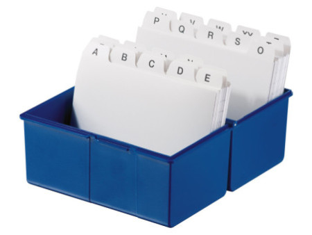 HAN Boîte à fiches, A8 paysage, plastique, bleu