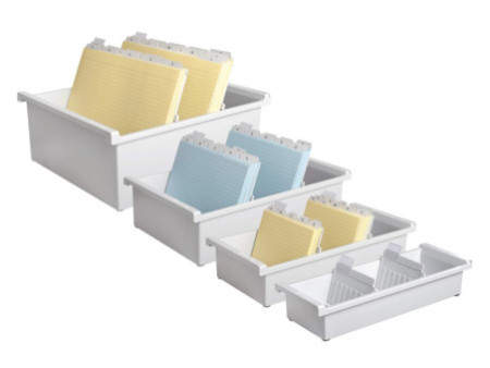 HAN Bac à fiches pour 1.300 cartes, A6 paysage, gris clair