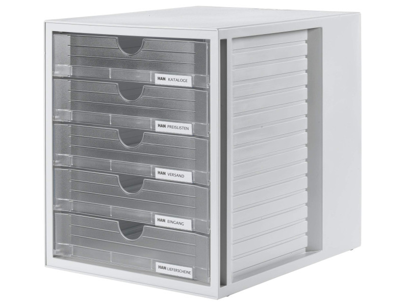 HAN Module de classement SYSTEMBOX, 5 tiroirs, gris/clair