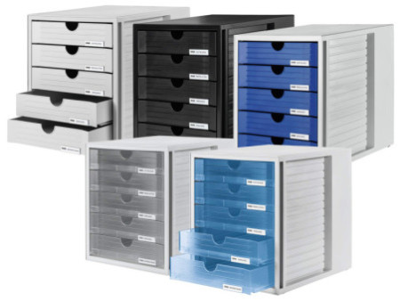 HAN Module de classement SYSTEMBOX, 5 tiroirs, gris/bleu