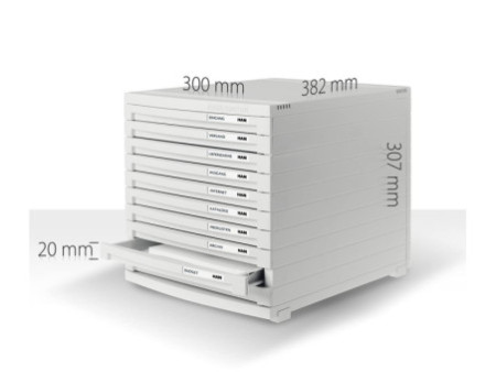 HAN Module de classement CONTUR, 10 tiroirs, gris foncé