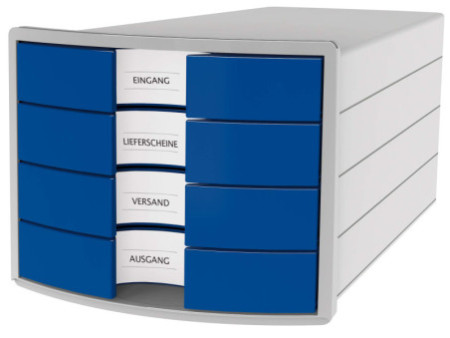 HAN Module de classement IMPULS 2.0, 4 tiroirs, gris/bleu