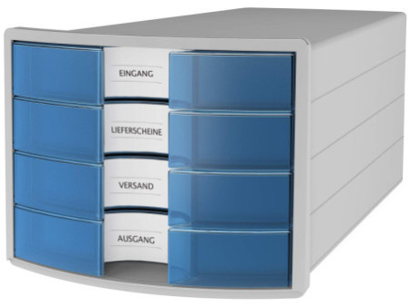 HAN Module de classement IMPULS 2.0, 4 tiroirs, gris/bleu