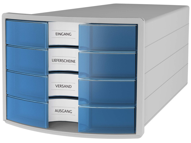 HAN Module de classement IMPULS 2.0, 4 tiroirs, gris/bleu