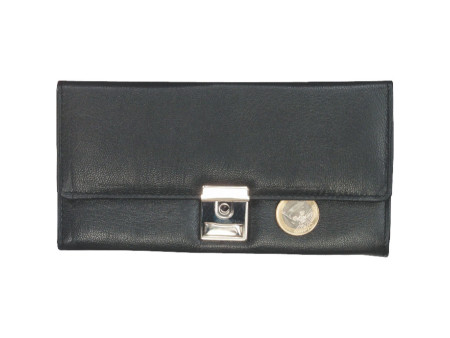 Alassio Portefeuille de serveur, en cuir nappa, noir