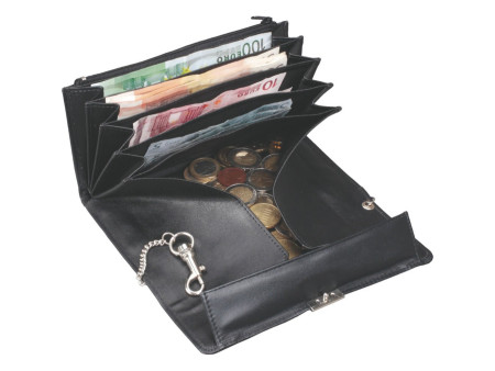 Alassio Portefeuille de serveur, en cuir nappa, noir
