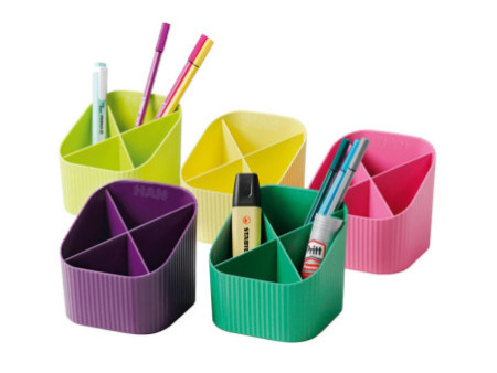 HAN Multipot à crayons Re-X-LOOP, plastique éco, jaune